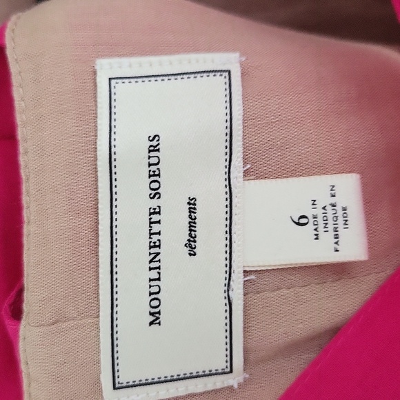 Moulinette Soeurs 'Rhododendron' Hot Pink A-line Cotton Lace Sundress, Size 6 - Picture 7 of 7